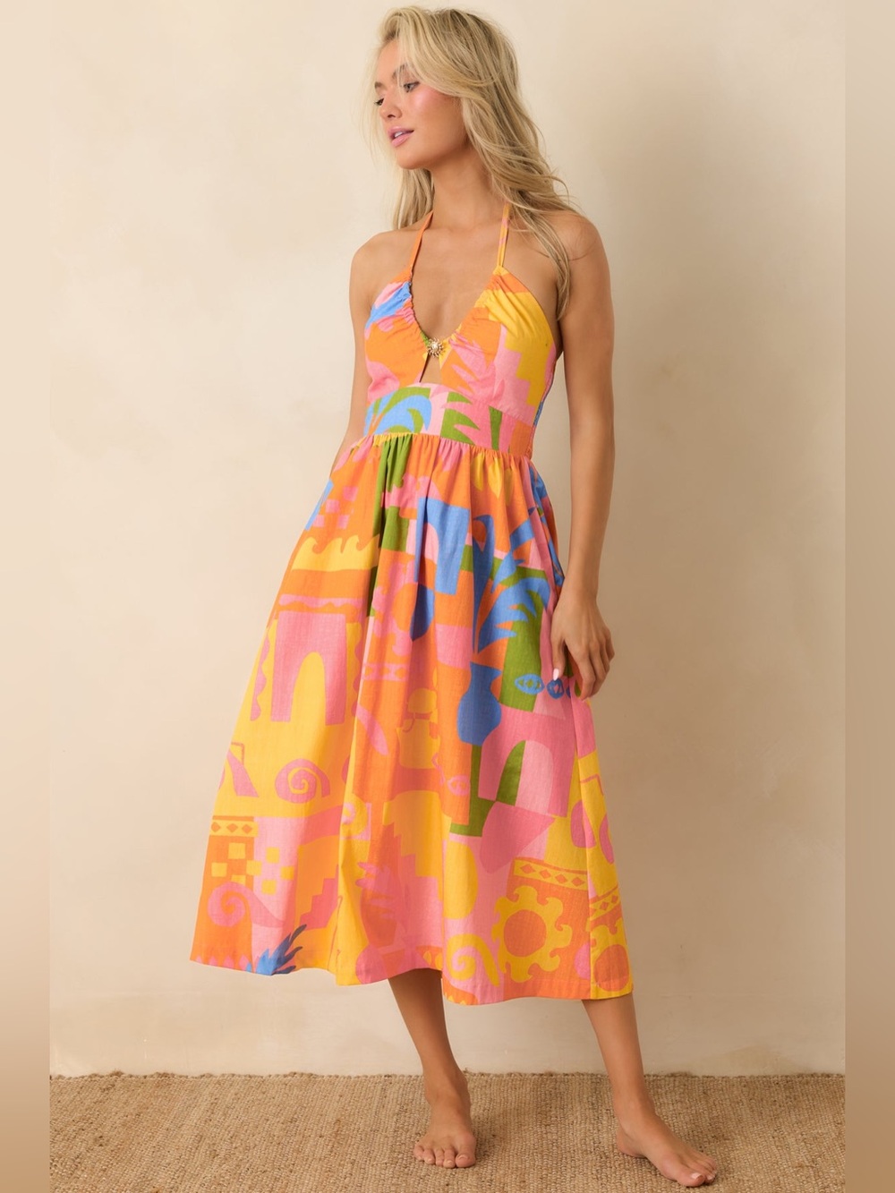 Paradisa Maldives Abstract Print Dress